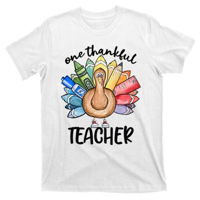 One Thankful Teacher Thanksgiving Turkey T-Shirt