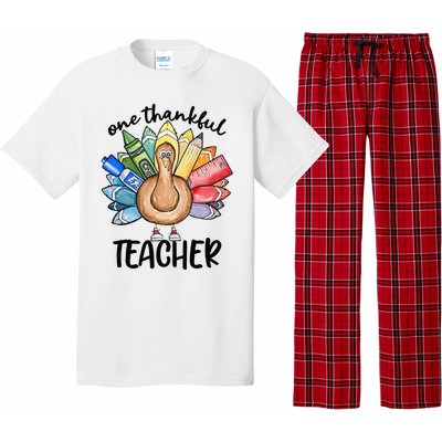 One Thankful Teacher Thanksgiving Turkey Pajama Set