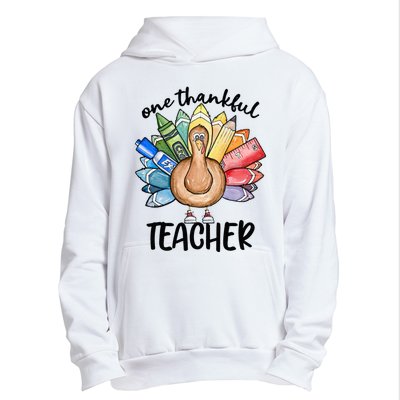 One Thankful Teacher Thanksgiving Turkey Urban Pullover Hoodie