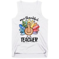 One Thankful Teacher Thanksgiving Turkey Tank Top