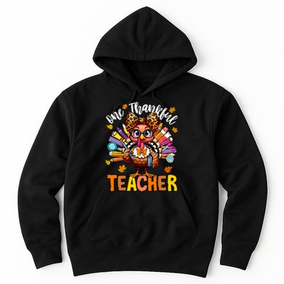 One Thankful Teacher Thanksgiving Turkey Cute Pencil Hoodie