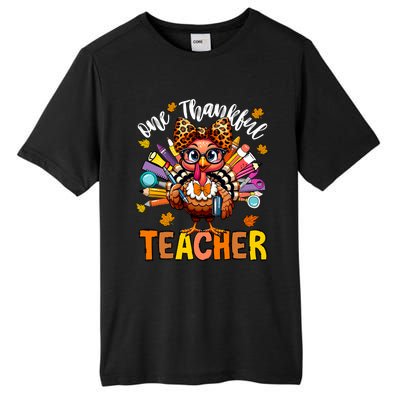 One Thankful Teacher Thanksgiving Turkey Cute Pencil Tall Fusion ChromaSoft Performance T-Shirt