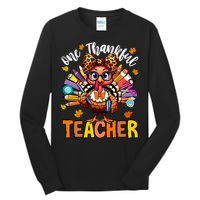 One Thankful Teacher Thanksgiving Turkey Cute Pencil Tall Long Sleeve T-Shirt