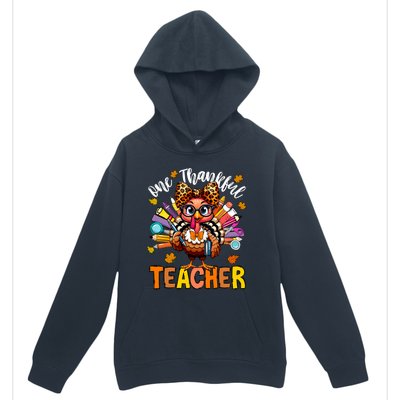 One Thankful Teacher Thanksgiving Turkey Cute Pencil Urban Pullover Hoodie