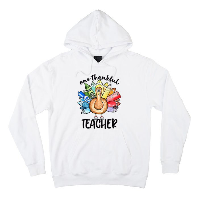 One Thankful Teacher Thanksgiving Turkey Cute Pencil Hoodie