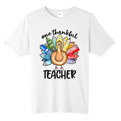 One Thankful Teacher Thanksgiving Turkey Cute Pencil Tall Fusion ChromaSoft Performance T-Shirt