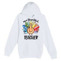 One Thankful Teacher Thanksgiving Turkey Cute Pencil Premium Pullover Hoodie