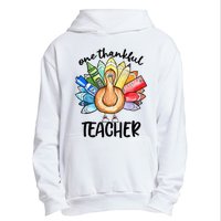 One Thankful Teacher Thanksgiving Turkey Cute Pencil Urban Pullover Hoodie