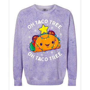 Oh Taco Tree Christmas Cute Xmas Mexican Food Lover Colorblast Crewneck Sweatshirt