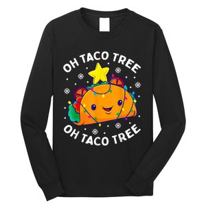 Oh Taco Tree Christmas Cute Xmas Mexican Food Lover Long Sleeve Shirt