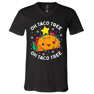 Oh Taco Tree Christmas Cute Xmas Mexican Food Lover V-Neck T-Shirt