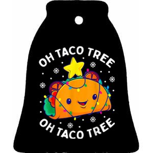 Oh Taco Tree Christmas Cute Xmas Mexican Food Lover Ceramic Bell Ornament