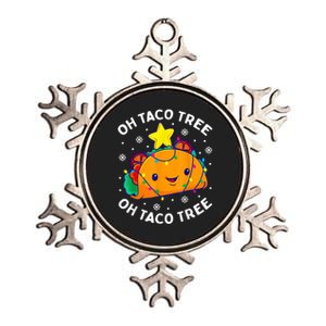 Oh Taco Tree Christmas Cute Xmas Mexican Food Lover Metallic Star Ornament