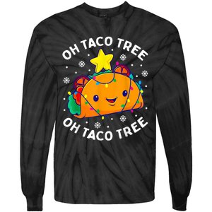 Oh Taco Tree Christmas Cute Xmas Mexican Food Lover Tie-Dye Long Sleeve Shirt