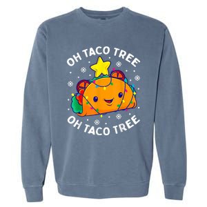 Oh Taco Tree Christmas Cute Xmas Mexican Food Lover Garment-Dyed Sweatshirt