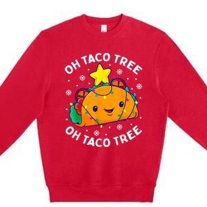 Oh Taco Tree Christmas Cute Xmas Mexican Food Lover Premium Crewneck Sweatshirt