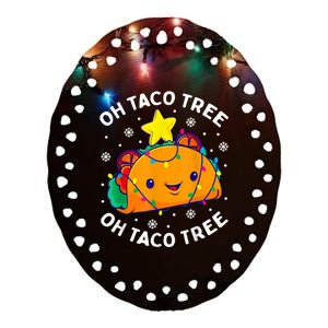 Oh Taco Tree Christmas Cute Xmas Mexican Food Lover Ceramic Oval Ornament