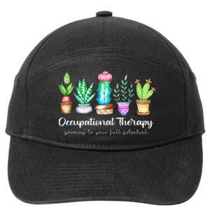 Occupational Therapy Therapist OT Month Cactus Plant Funny 7-Panel Snapback Hat