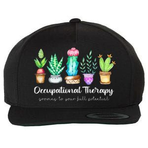 Occupational Therapy Therapist OT Month Cactus Plant Funny Wool Snapback Cap