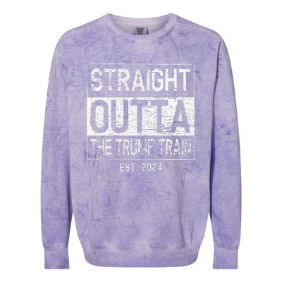 Outta The Trump Train In 2024 Anti Trump Colorblast Crewneck Sweatshirt