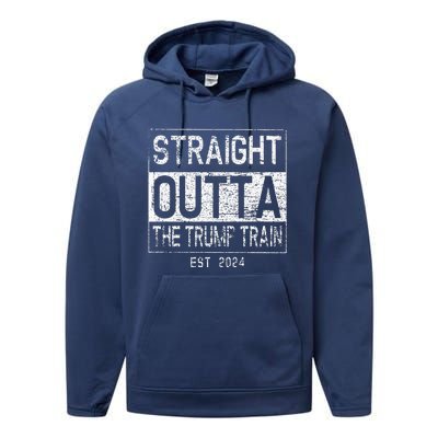 Outta The Trump Train In 2024 Anti Trump Performance Fleece Hoodie