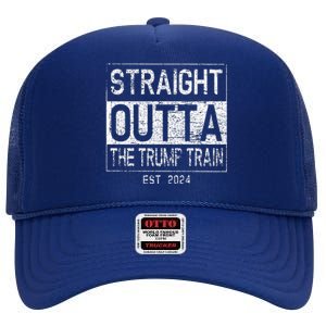 Outta The Trump Train In 2024 Anti Trump High Crown Mesh Back Trucker Hat