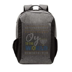 Oy To The World Funny Ugly Hanukkah Sweater Jewish Chanukah  Vector Backpack