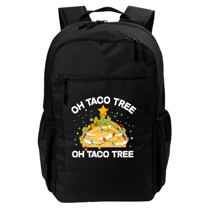 Oh Taco Tree Christmas Tree Mexican Food Funny Christmas Long Sleeve Daily Commute Backpack