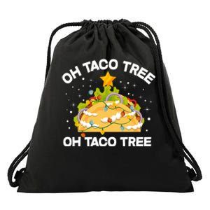 Oh Taco Tree Christmas Tree Mexican Food Funny Christmas Long Sleeve Drawstring Bag