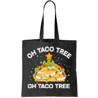 Oh Taco Tree Christmas Tree Mexican Food Funny Christmas Long Sleeve Tote Bag