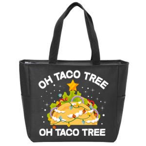 Oh Taco Tree Christmas Tree Mexican Food Funny Christmas Long Sleeve Zip Tote Bag