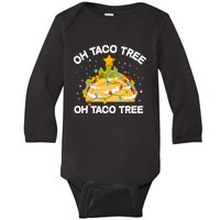 Oh Taco Tree Christmas Tree Mexican Food Funny Christmas Long Sleeve Baby Long Sleeve Bodysuit