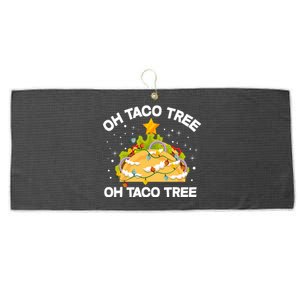 Oh Taco Tree Christmas Tree Mexican Food Funny Christmas Long Sleeve Large Microfiber Waffle Golf Towel