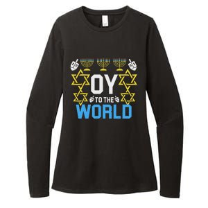 Oy To The World Hanukkah Jewish Womens CVC Long Sleeve Shirt