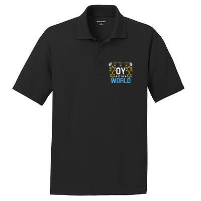 Oy To The World Hanukkah Jewish PosiCharge RacerMesh Polo