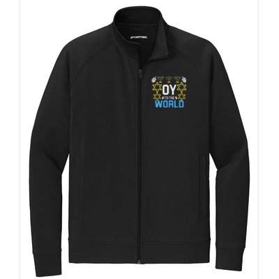 Oy To The World Hanukkah Jewish Stretch Full-Zip Cadet Jacket