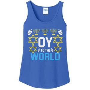 Oy To The World Hanukkah Jewish Ladies Essential Tank