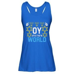 Oy To The World Hanukkah Jewish Ladies Essential Flowy Tank