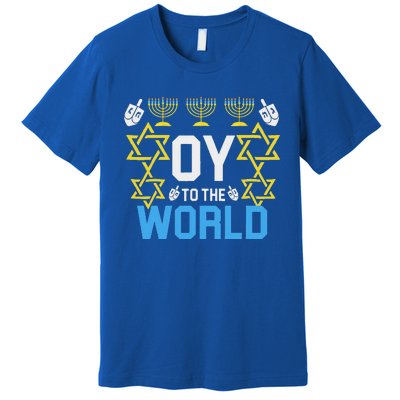 Oy To The World Hanukkah Jewish Premium T-Shirt