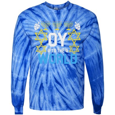 Oy To The World Hanukkah Jewish Tie-Dye Long Sleeve Shirt