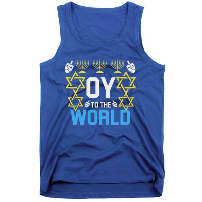 Oy To The World Hanukkah Jewish Tank Top