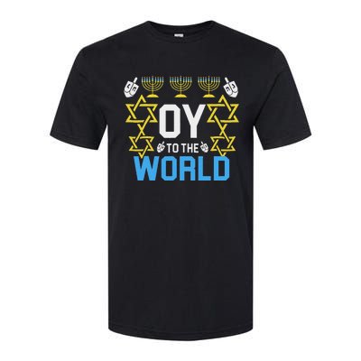 Oy To The World Hanukkah Jewish Softstyle CVC T-Shirt