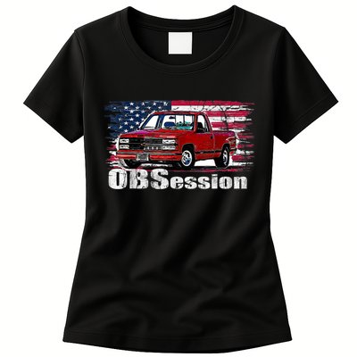 OBS Truck Troka Old School Pickup Low Rider Womens T-Shirt