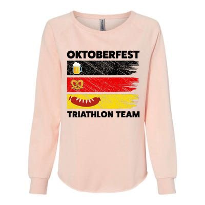 Oktoberfest Triathlon Team Beer Pretzel Wurst German Flag Womens California Wash Sweatshirt