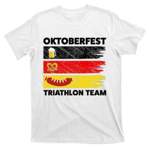 Oktoberfest Triathlon Team Beer Pretzel Wurst German Flag T-Shirt