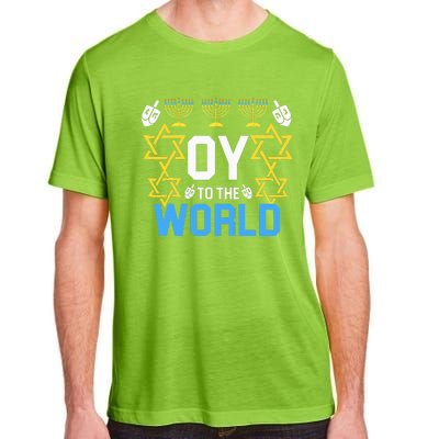 Oy to the World Hanukkah Funny Jewish Adult ChromaSoft Performance T-Shirt