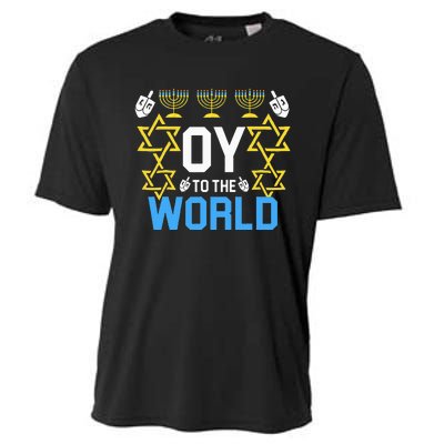 Oy to the World Hanukkah Funny Jewish Cooling Performance Crew T-Shirt