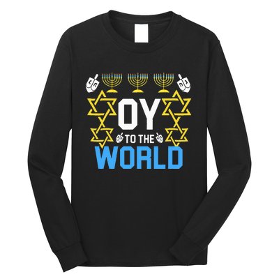 Oy to the World Hanukkah Funny Jewish Long Sleeve Shirt