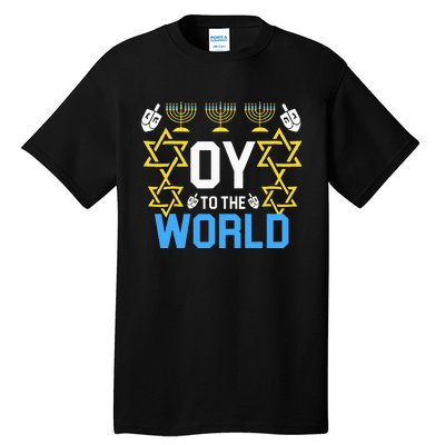 Oy to the World Hanukkah Funny Jewish Tall T-Shirt