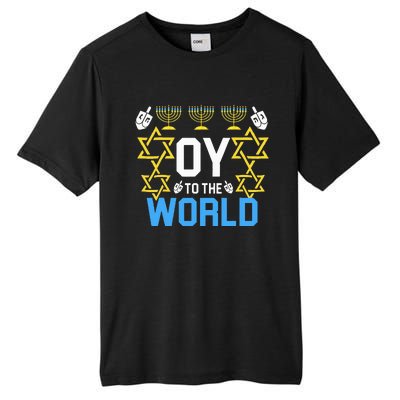 Oy to the World Hanukkah Funny Jewish Tall Fusion ChromaSoft Performance T-Shirt